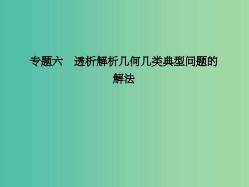 高三数学一轮复习 专题六 透析解析几何几类典型问题的解法课件 理