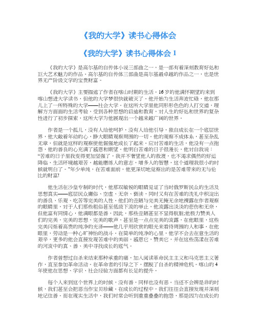 《我的大学》读书心得体会