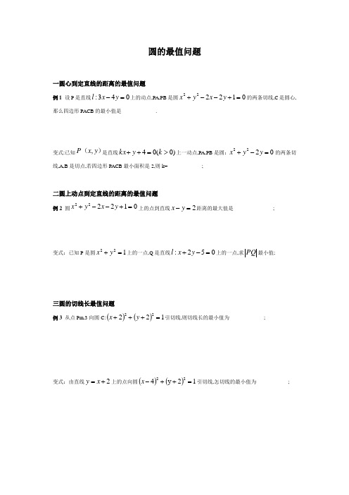 有关圆的最值问题几种类型及方法