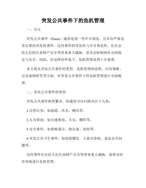 突发公共事件下的危机管理