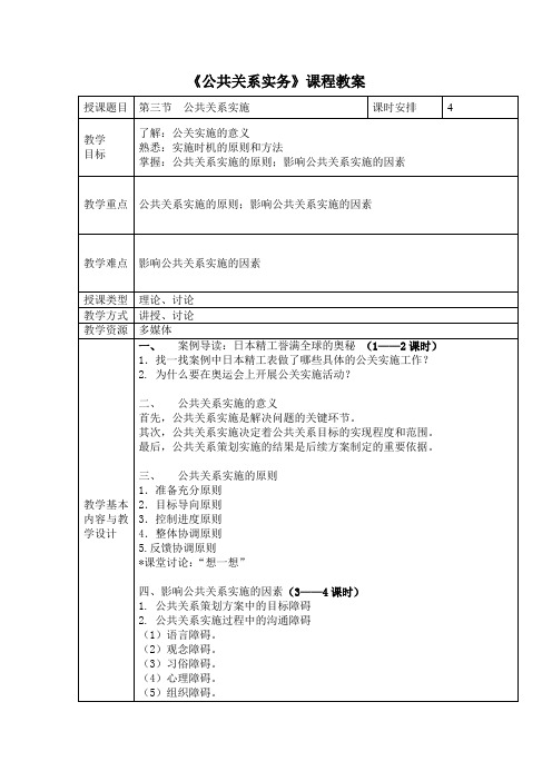 电子教案与课件—公共关系实务(第二版)—A42-9470 第三节  公共关系实施