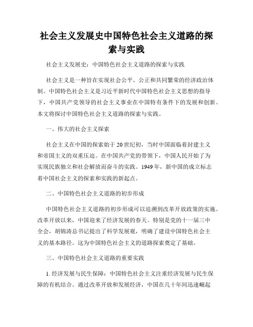 社会主义发展史中国特色社会主义道路的探索与实践