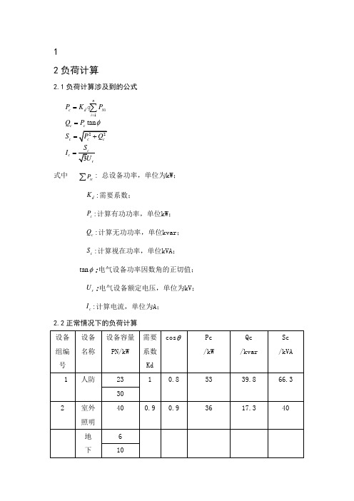 负荷计算