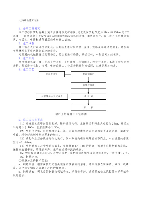 挂网喷砼施工方法