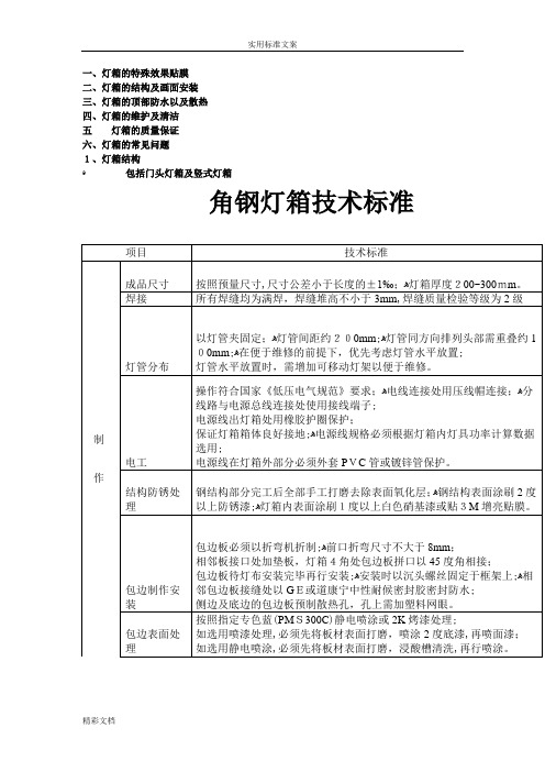 灯箱施工实用工艺