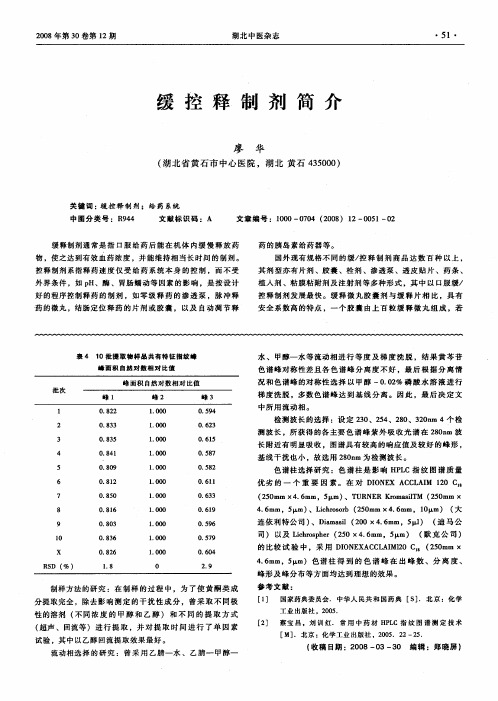 缓控释制剂简介