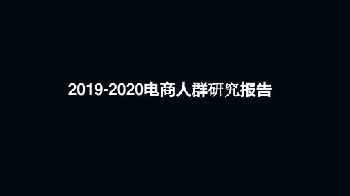 2019-2020电商人群研究报告