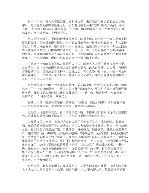 怀念一种声音的阅读答案