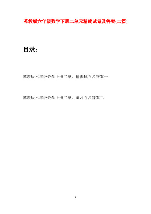 苏教版六年级数学下册二单元精编试卷及答案(二套)