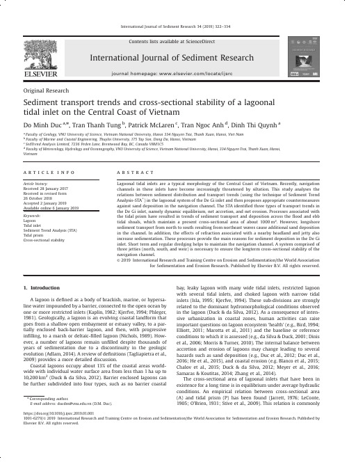 Sediment transport trends and cross-sectional stability of a lagoonal tidal inlet on the C