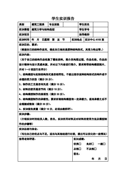 学生实训报告