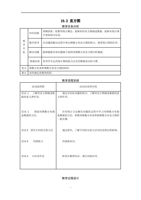 人教版七年级数学第二学期第10章教案10.2 直方图 2