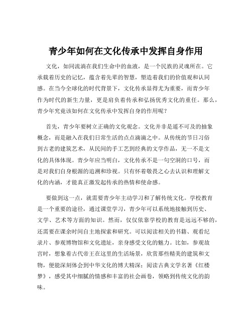 青少年如何在文化传承中发挥自身作用