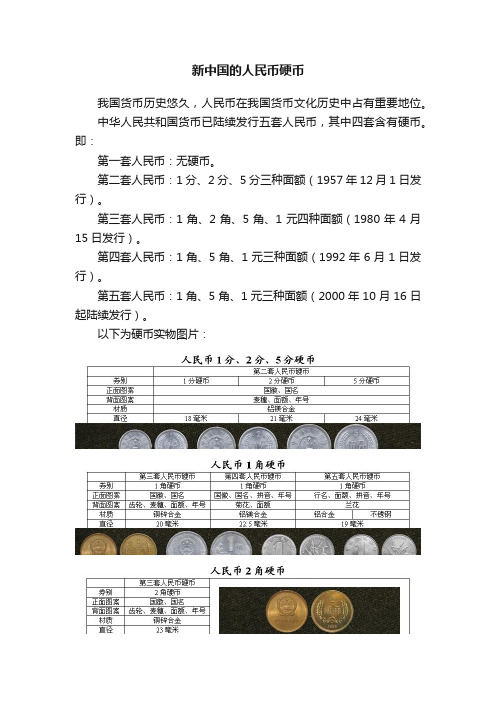 新中国的人民币硬币