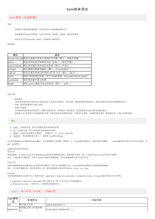 form表单用法