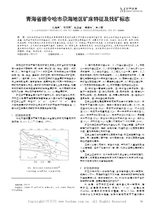 青海省德令哈市尕海地区矿床特征及找矿标志
