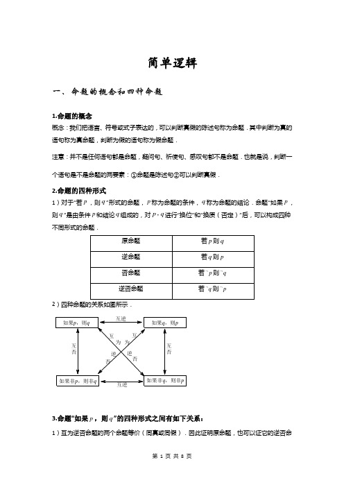 高中数学：简单逻辑