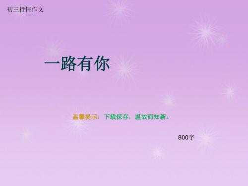 初三抒情作文《一路有你》800字(总10页PPT)