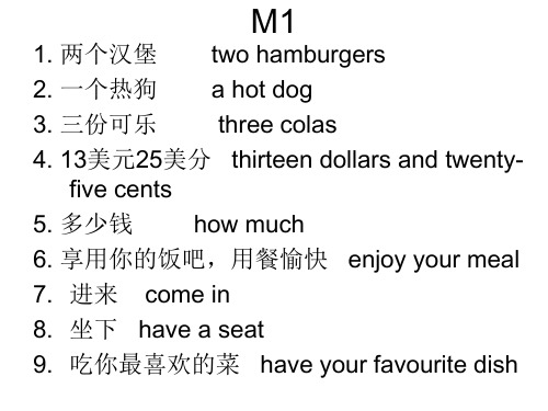 外研社六年级下册英语m1-m6 短语及词形变化课件