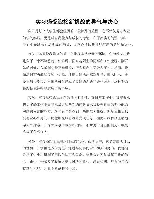 实习感受迎接新挑战的勇气与决心