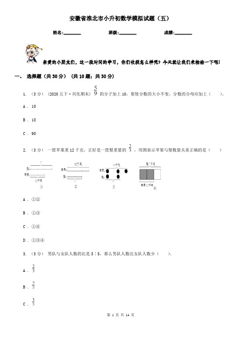 安徽省淮北市小升初数学模拟试题(五)