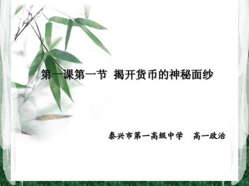 1.1揭开货币的神秘面纱