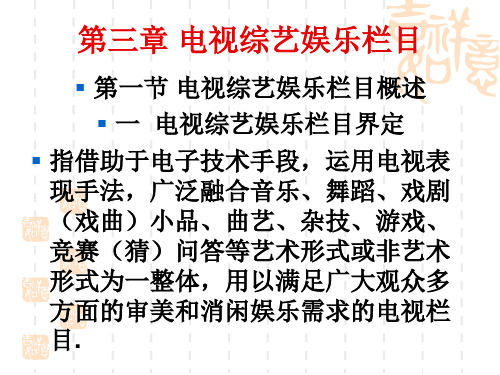 电视栏目和频道解析4  综艺栏目