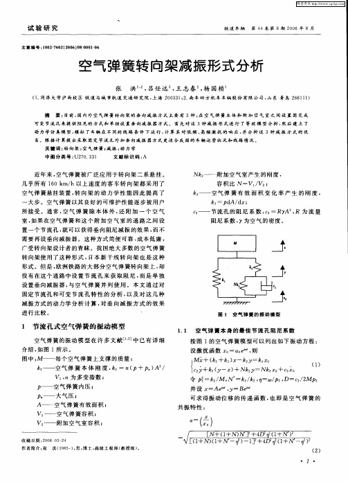 空气弹簧转向架减振形式分析