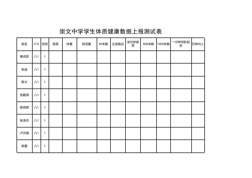 陇县崇文中学体测345613模九8版