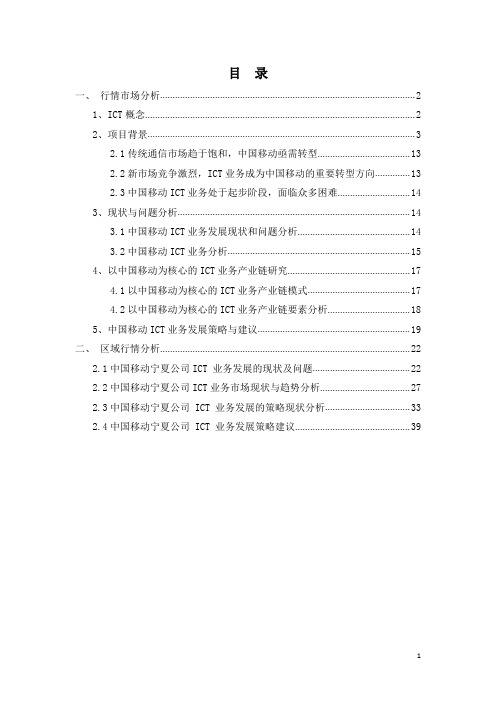 ICT项目行业分析和市场分析