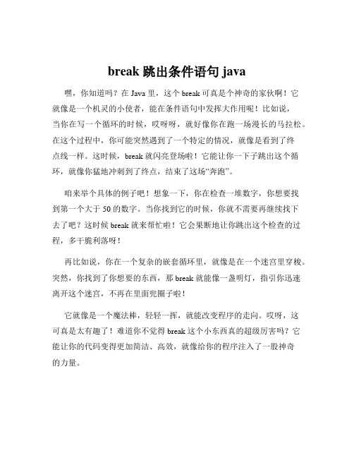 break 跳出条件语句java