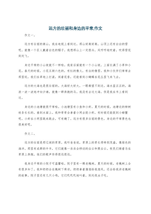 远方的壮丽和身边的平常,作文