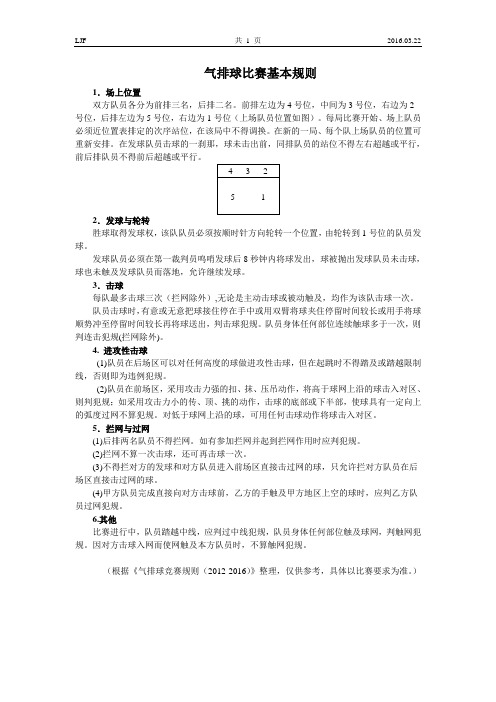 气排球比赛基本规则(1页)