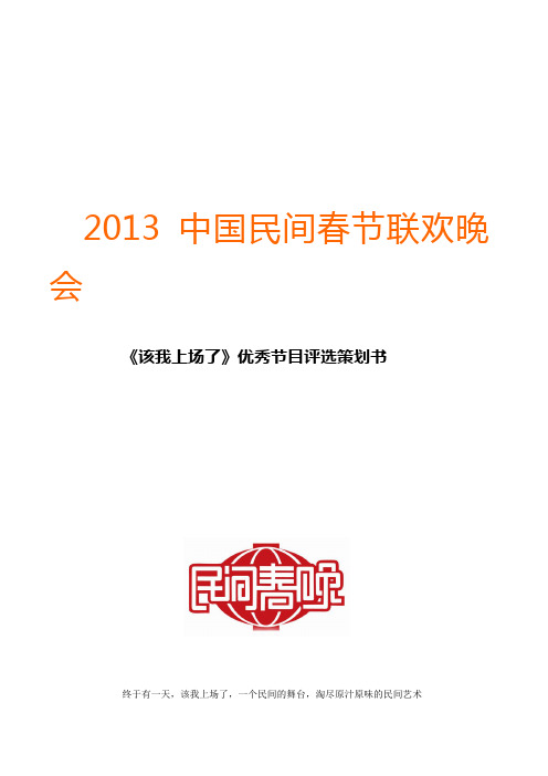 2013年民间春晚方案