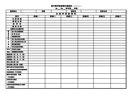 201期中教学检查表