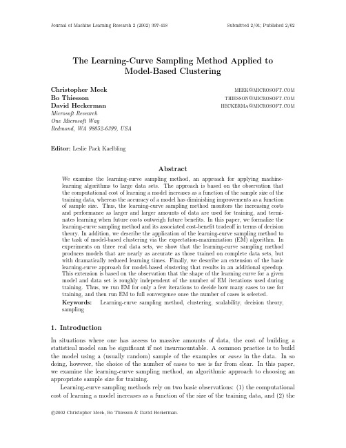 The learning-curve sampling method applied to model-based clustering