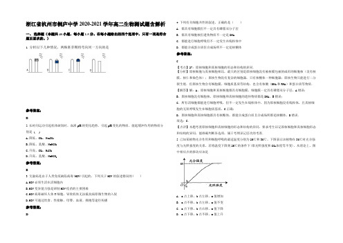 浙江省杭州市桐庐中学2020-2021学年高二生物测试题含解析