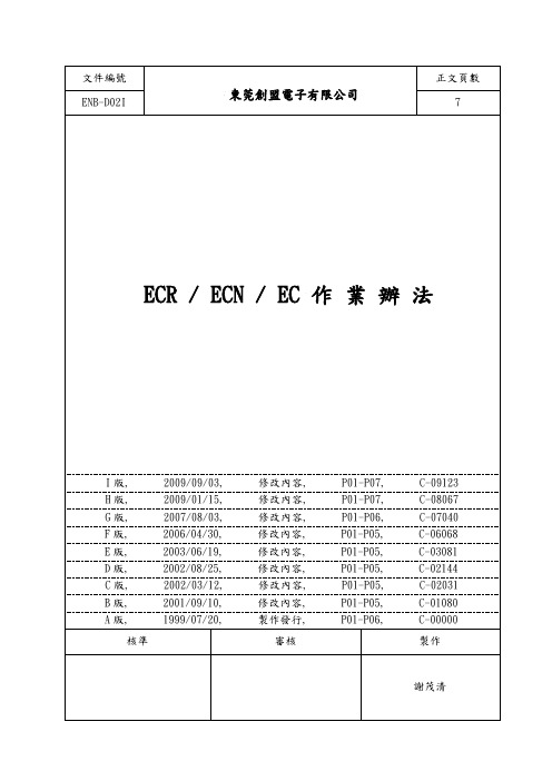 ECR  ECN  EC 作 业 办 法