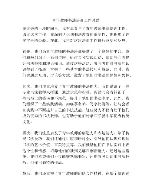 青年教师书法培训工作总结