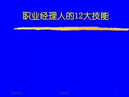 精编职业经理人12大技能资料