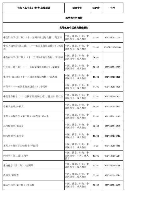 医学类本科教材