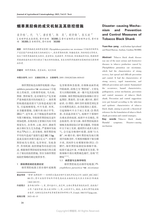 烟草黑胫病的成灾机制及其防控措施