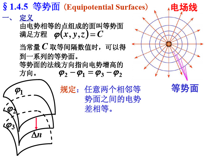 物理 电磁学 第12讲 等势面  电势梯度  静电场中的电偶极子