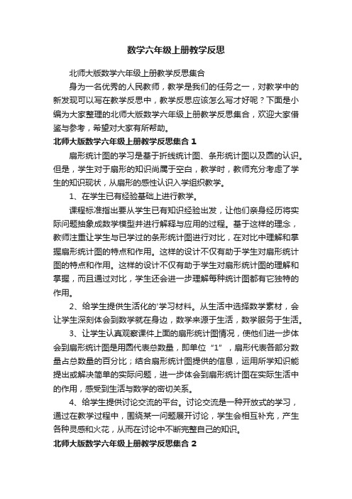 北师大版数学六年级上册教学反思集合