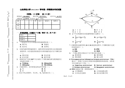 山东师范大学通信网理论