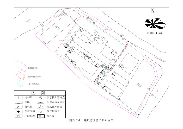 中医院项目地面建筑总平面布置图