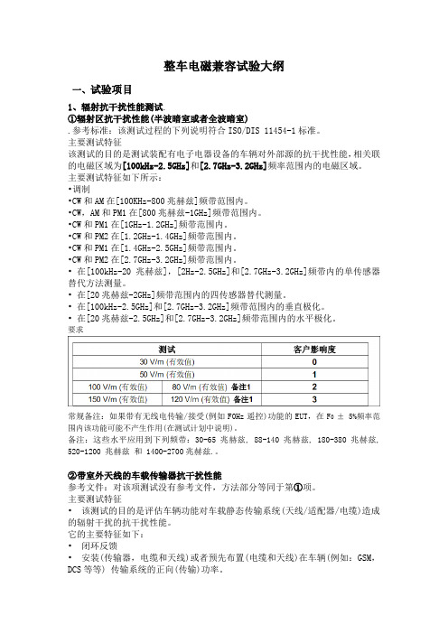 整车试验方案(民用标准)