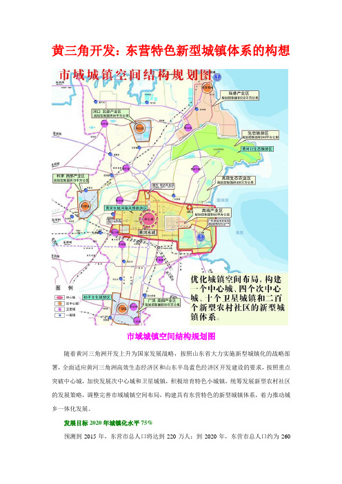 黄三角开发:东营特色新型城镇体系的构想