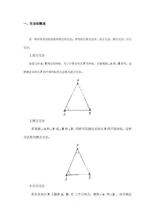 前方交会。后方交会