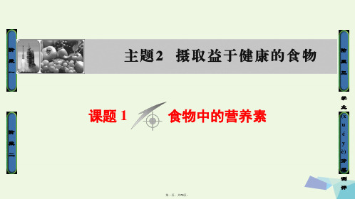 高中化学主题2摄取益于降的食物课题1食物中的营养素教学课件鲁科版选修10810385